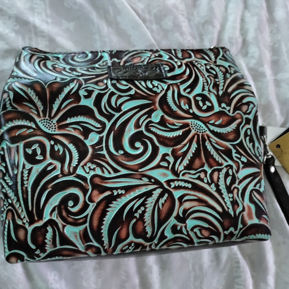 PATRICIA NASH VALERIE TOOLED LEATHER CLUTCH WRISTLET $79 - Picture 10 of 10